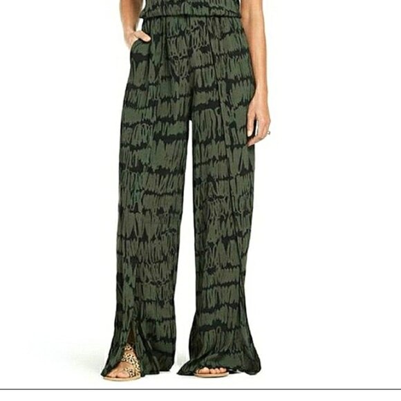 Evereve Anama Womens Zane Split Leg Jumpsuit Olive Green Racer Back size XS - Picture 3 of 15